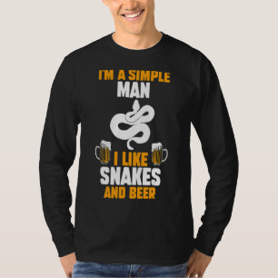 Mens I'm A Simple Man I Like Snakes And Beer T-Shirt
