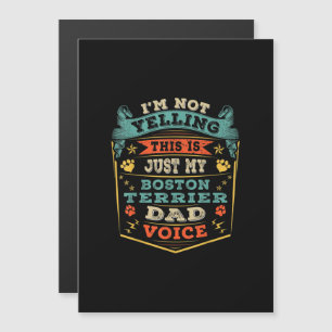 Mens Im Not Yelling Boston Terrier Christmas Dad Magnetic Invitation