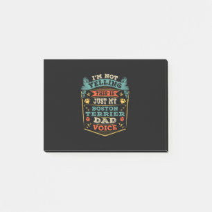 Mens Im Not Yelling Boston Terrier Christmas Dad Post-it Notes