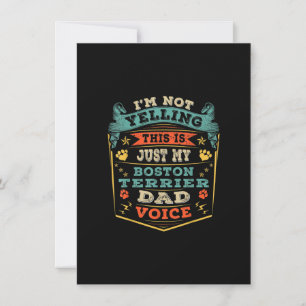 Mens Im Not Yelling Boston Terrier Christmas Dad Thank You Card