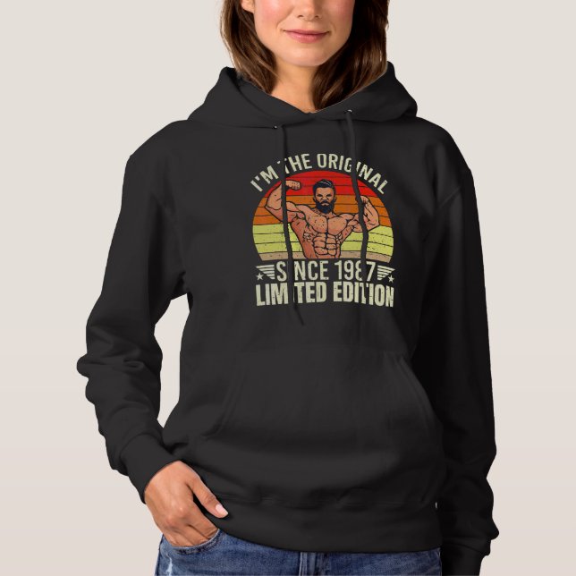 Mens I'm The Original Since 1987  Cool Style Retro Hoodie (Front)