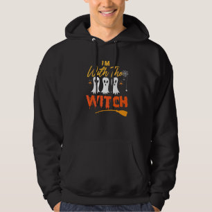 Mens i'm with the witch Cute Halloween Costume 20 Hoodie