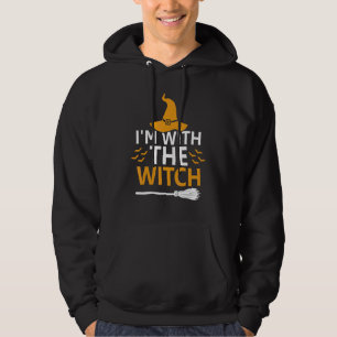 Mens i'm with the witch Cute Halloween Costume 2 Hoodie