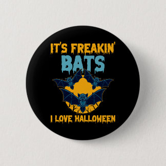 Mens In Bats Love Halloween Full Moon Spooky Bat 6 Cm Round Badge