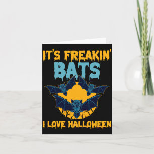 Mens In Bats Love Halloween Full Moon Spooky Bat Card