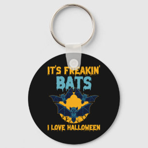 Mens In Bats Love Halloween Full Moon Spooky Bat Key Ring