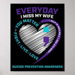 Mens In Loving Memory Of Wife Suicide Prevention Poster