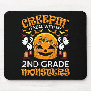 Mens In Real With 2nd Grade Monsters Halloween Mouse Pad