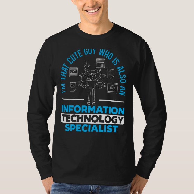 Mens Information Technology Specialist Computer Jo T-Shirt (Front)
