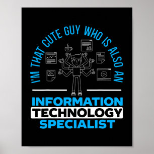 Mens Information Technology Specialist Computer Poster