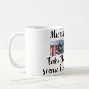 Mens Inspirational Quote Pink Watercolor Camera Ph Coffee Mug