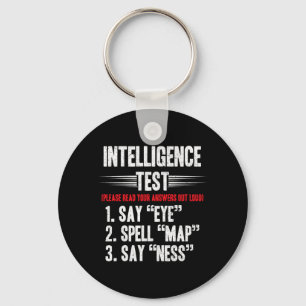Mens Intelligence Test Say Eye M A P Ness Joke Key Ring
