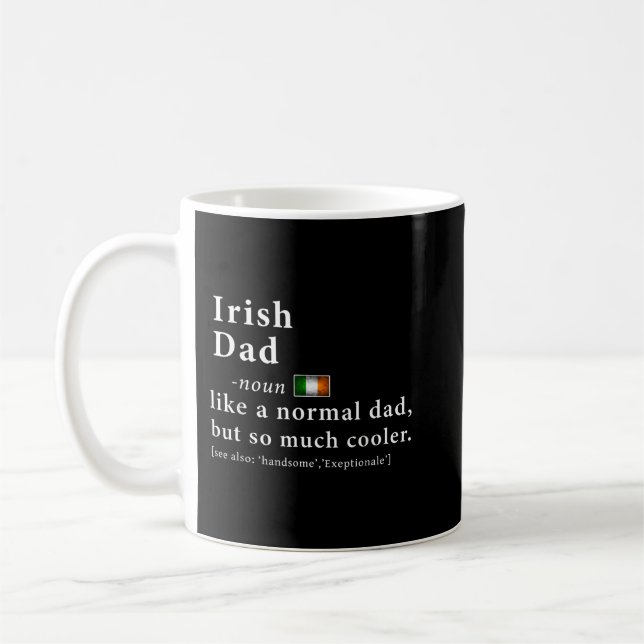 Mens Irish Dad Definition  Fathers Day Gift Flag  Coffee Mug (Left)