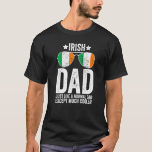 Mens Irish Dad Ireland Flag Sunglasses Father's Da T-Shirt