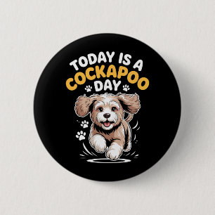 Mens Is A Apoo Day Fun Cute Dog Breed Pet Owner 6 Cm Round Badge