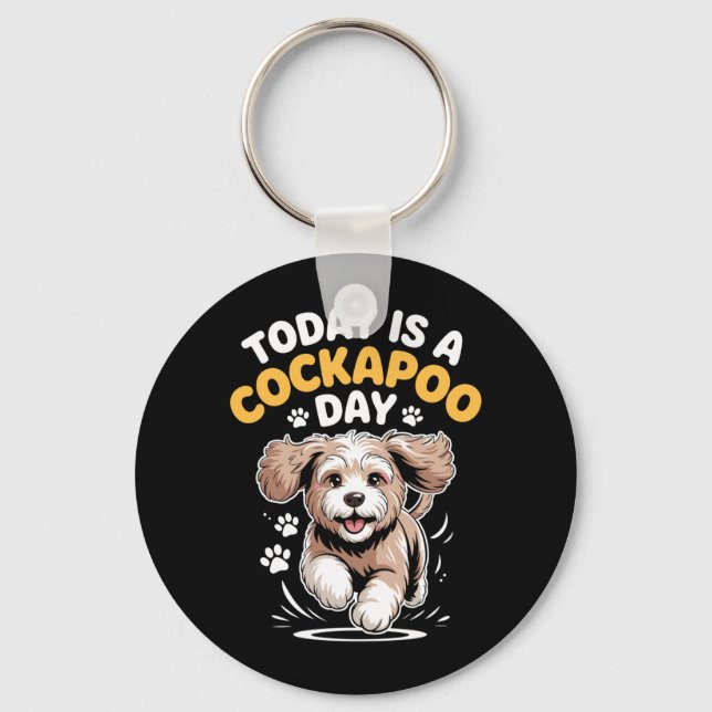 Mens Is A Apoo Day Fun Cute Dog Breed Pet Owner Key Ring (Front)