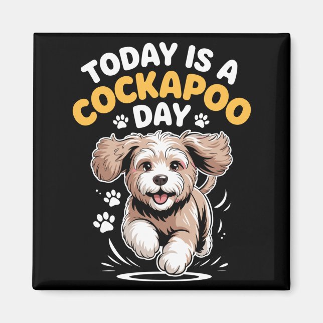 Mens Is A Apoo Day Fun Cute Dog Breed Pet Owner Magnet (Front)