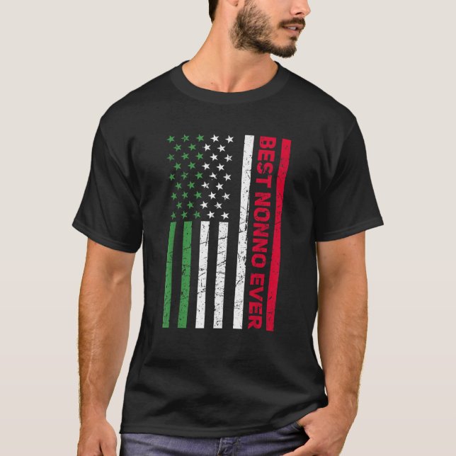 Mens Italian Nonno Italy American Flag Best Nonno  T-Shirt (Front)