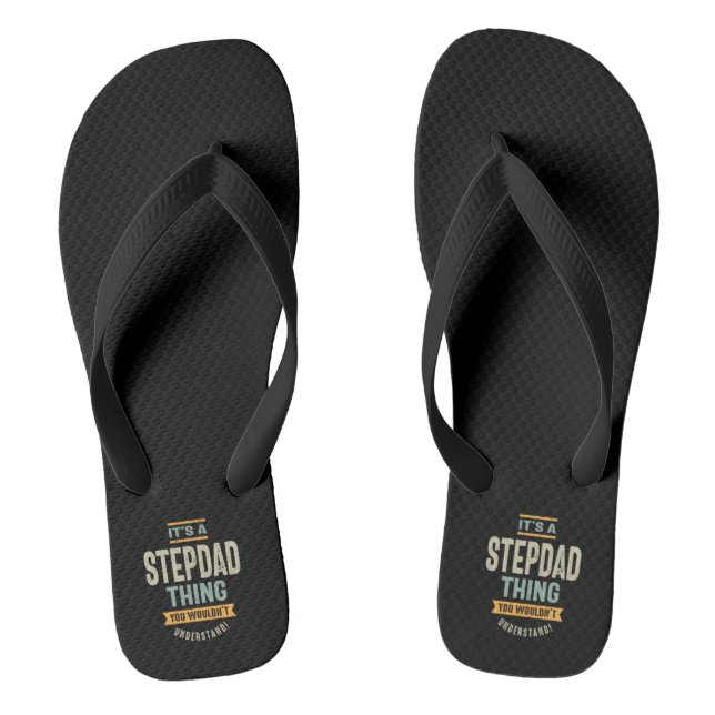 Mens It's a StepDad Thing - Father Grandpa Gift Thongs (Footbed)