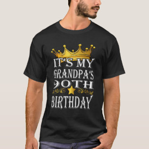 Mens It's My Grandpa's 90th Birthday Crown King 90 T-Shirt