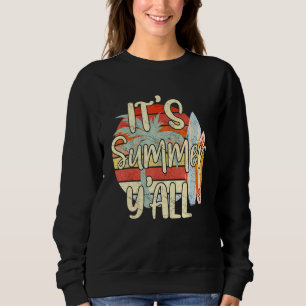 Mens Its Summer Yall - Palm Trees Surf Boards Retr Sweatshirt
