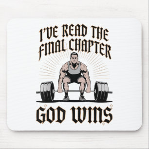Mens Ive Read The Final Chapter God Wins Christian Mouse Pad