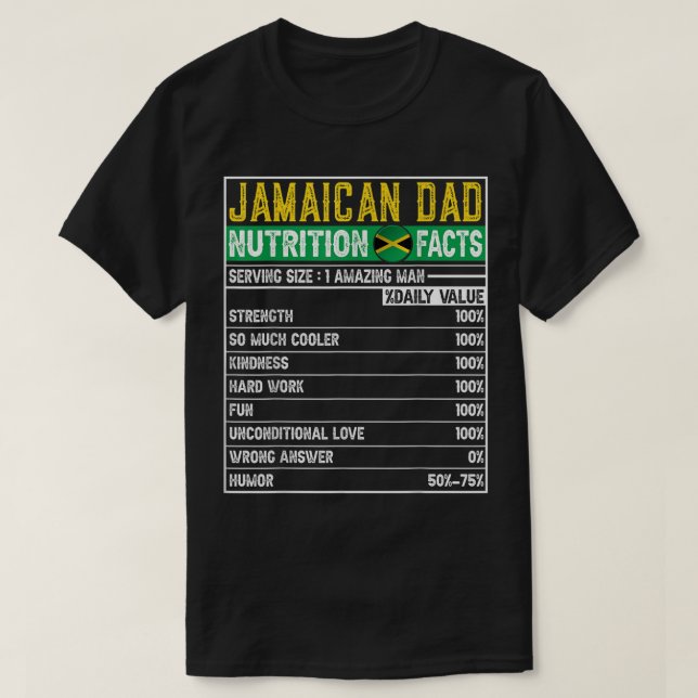 Mens Jamaican Dad Gifts Dad Hero Nutritional Fathe T-Shirt (Design Front)
