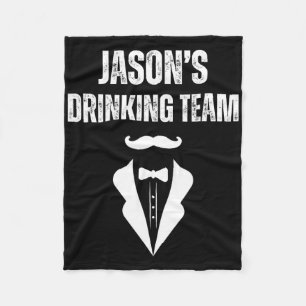Mens Jason's Drinking Team - Funny Groom's Bachelo Fleece Blanket
