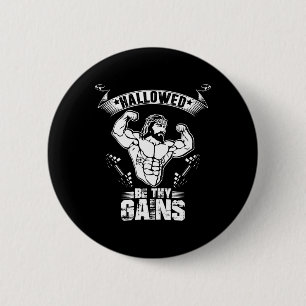Mens Jesus Bodybuilding T Shirt - Funny Jesus Weig 6 Cm Round Badge