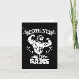 Mens Jesus Bodybuilding T Shirt - Funny Jesus Weig Card
