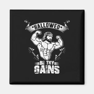 Mens Jesus Bodybuilding T Shirt - Funny Jesus Weig Magnet
