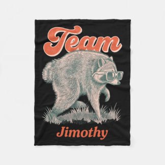 Mens Jimothy Racoon Funny Trash Panda Team Fleece Blanket
