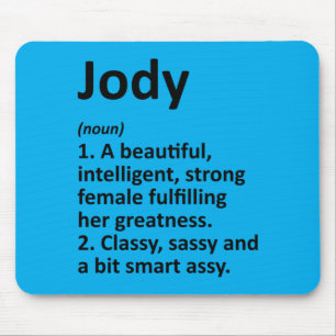 Mens Jody Definition Personalised Name Funny Mouse Pad