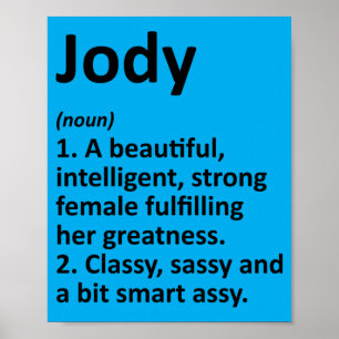 Mens Jody Definition Personalised Name Funny Poster