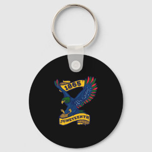 Mens juneteenth 1865 black free-ish eagle african key ring