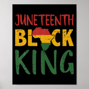 mens juneteenth black king in african flag colours poster