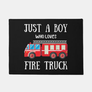 Mens Just A Boy Who Loves Fire Truck Doormat