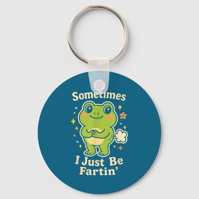 mens Just I Frog Sometimes Fartin Key Ring (Front)