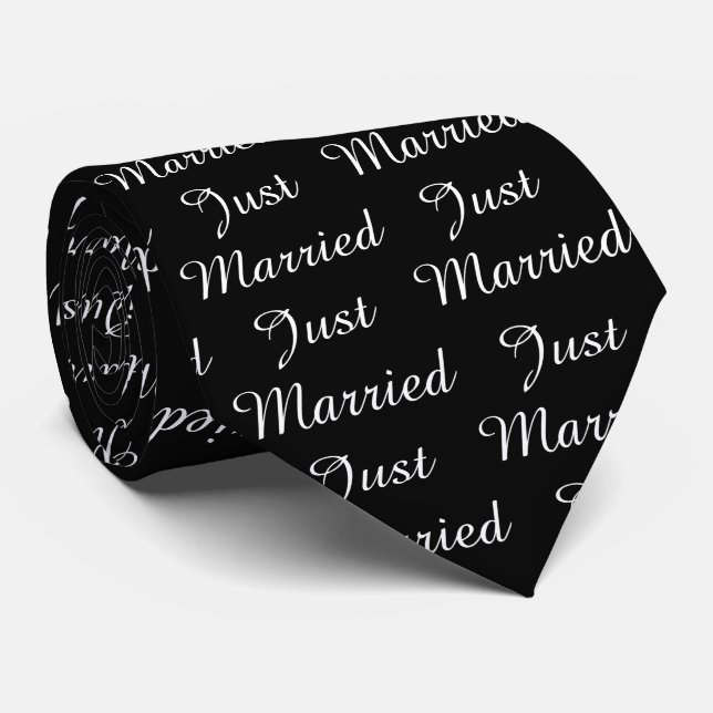 Mens Just Married Tie (Rolled)