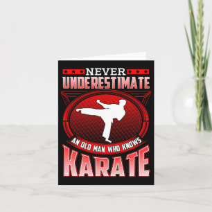 Mens Karate Gift For Dad Grandpa Never Underestima Card