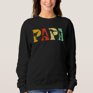 Mens Karate Martial Arts Papa Vintage Retro Distre Sweatshirt