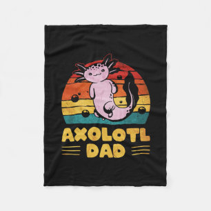Mens Kawaii Axolotl Dad Retro Vintage  Fleece Blanket