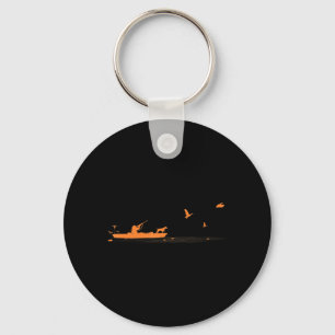 Mens Kayak Hunting Duck Waterfowl Hunt with Dog Ka Key Ring