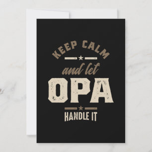 Mens Keep Calm and Let Opa Grandpa Gift Thank You Card