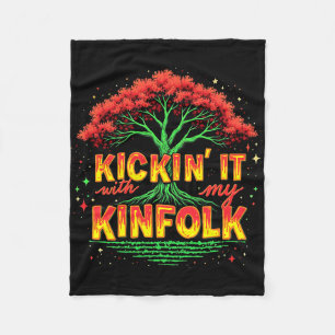 Mens kickin' with kinfolk funny family reunion fleece blanket