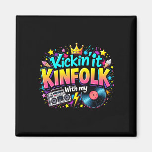 Mens kickin' with kinfolk funny family reunion magnet