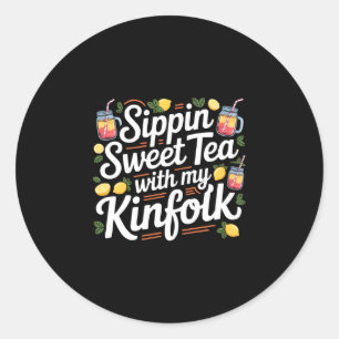 Mens kinfolk relatives heritage kin group family classic round sticker