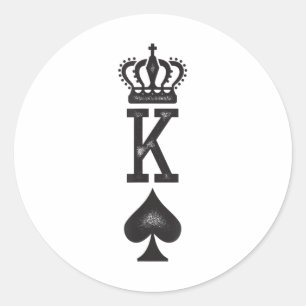 Mens King Couples Tattoo - Valentines Day_1 Classic Round Sticker