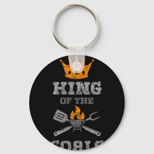 Mens king of the coals grill barbecue meat key ring