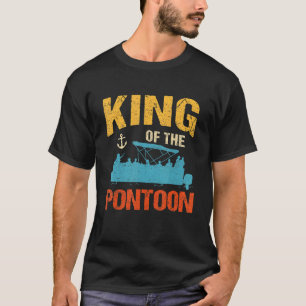 Mens King Of The Pontoon Boat Captain Dad T-Shirt
